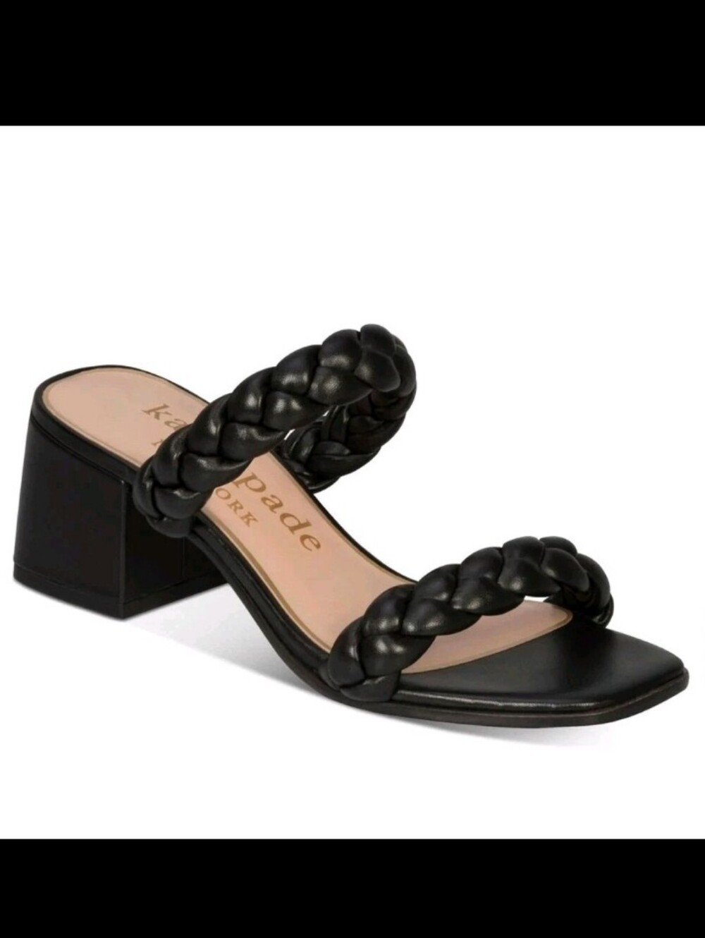 NWT Kate Spade Juniper Braided Leather Block Heel WOMENS US Size 6.5